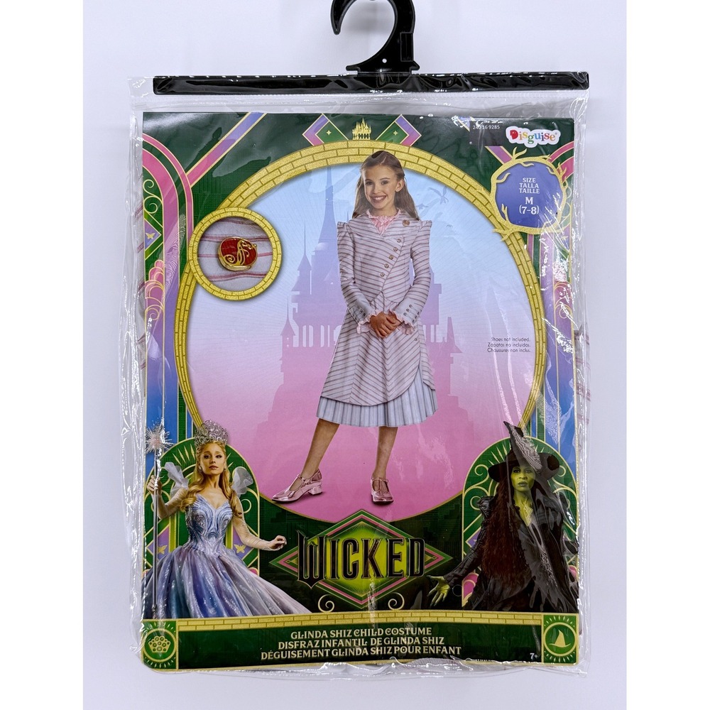 Wicked Movie Glinda Shiz Child Costume Dress M 7-8 University Pink Disguise